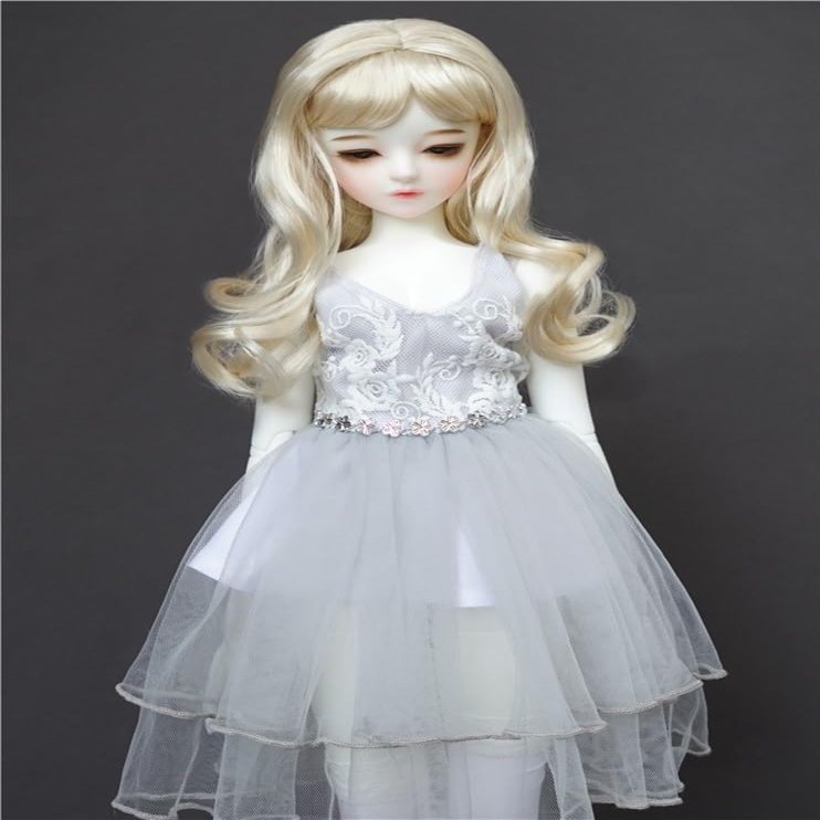 SssHam 1/3 1/4 BJD Doll Model Figure Doll Clothes Gray Dress 6D0A, Joints Dolls Miniatures Accessories (Clothes Only, Doll Not Included)(1/4)