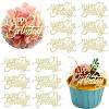 12 Pieces Happy Birthday 21st 30th 40th 50th 60th 70th Gold Mirror Acrylic Cupcake Topper Birthday Cake Decorations Party Supplie (21st) view 1