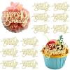 12 Pieces Happy Birthday 21st 30th 40th 50th 60th 70th Gold Mirror Acrylic Cupcake Topper Birthday Cake Decorations Party Supplie (40th) view 1