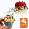 12 Pieces Happy Birthday 21st 30th 40th 50th 60th 70th Gold Mirror Acrylic Cupcake Topper Birthday Cake Decorations Party Supplie (40th) view 3