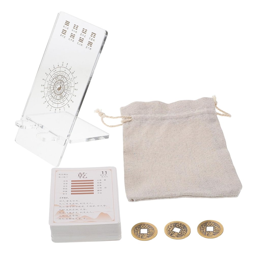 BESPORTBLE I Ching Cards Hexagram Collection Beginner Guide Taoist Symbol Oracle Cards for Divination Fortune Telling
