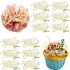 12 Pieces Happy Birthday 21st 30th 40th 50th 60th 70th Gold Mirror Acrylic Cupcake Topper Birthday Cake Decorations Party Supplie (70th) view 1