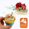 12 Pieces Happy Birthday 21st 30th 40th 50th 60th 70th Gold Mirror Acrylic Cupcake Topper Birthday Cake Decorations Party Supplie (70th) view 3