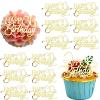 12 Pieces Happy Birthday 21st 30th 40th 50th 60th 70th Gold Mirror Acrylic Cupcake Topper Birthday Cake Decorations Party Supplie (30th) view 1