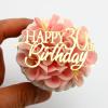 12 Pieces Happy Birthday 21st 30th 40th 50th 60th 70th Gold Mirror Acrylic Cupcake Topper Birthday Cake Decorations Party Supplie (30th) view 2