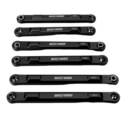 BEAXTURBO Racing Upgrade Parts R/C CNC7075 Aluminum Upgrade Front Rear & Steering Toe Links for TRAXXAS JATO1/8 (Black)