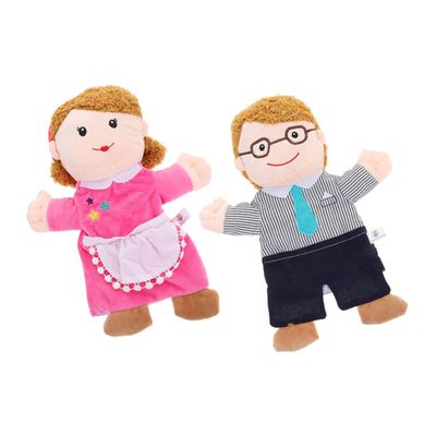 BESPORTBLE 2pcs Family Hand Puppets Cute Mother Father Puppets for Educational Role Play Storytelling and Theater Shows for Preschool and Family Fun