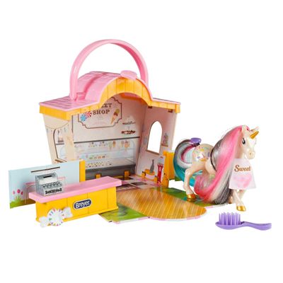 Breyer Mane Beauty | Li'l Beauties Sweet Shop Playset | Brushable Mane and Tail | Model B-MB-10425