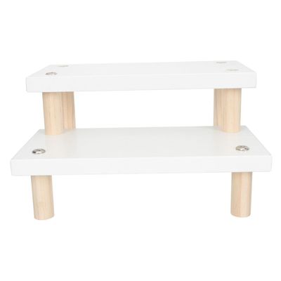 CVUTOVO Figurines Display Rack Wooden Desktop Ornament Stand Shelf for Desk Smooth Surface Stable for Living Room Decor