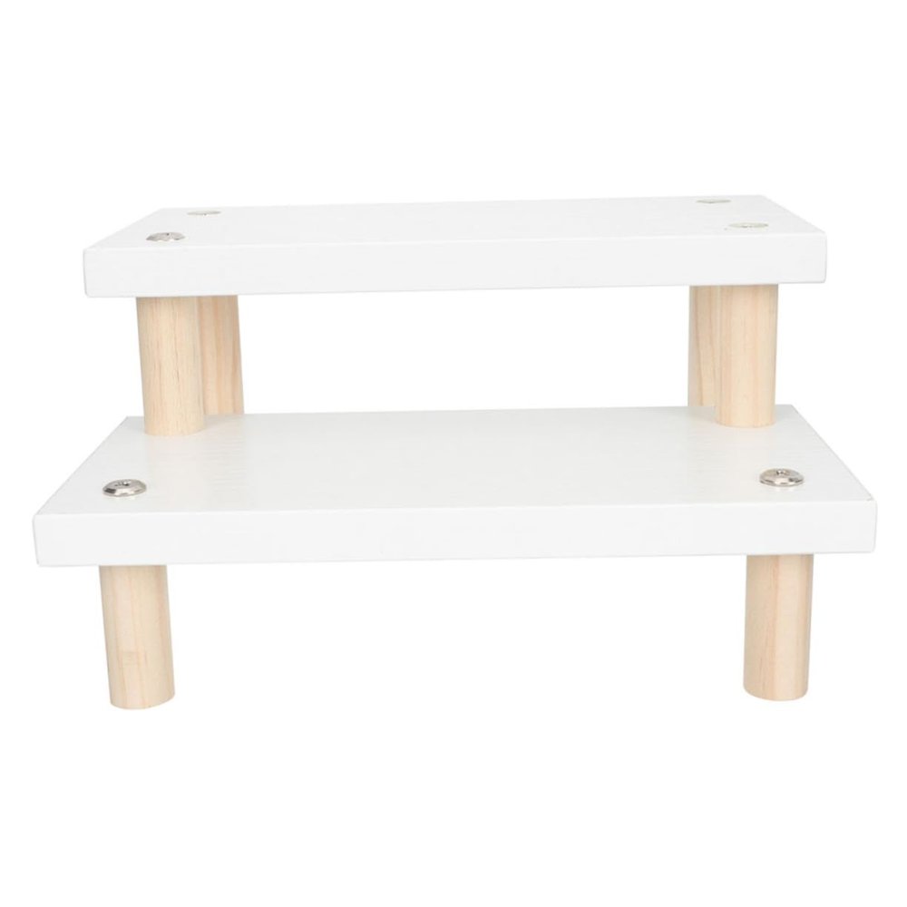 CVUTOVO Figurines Display Rack Wooden Desktop Ornament Stand Shelf for Desk Smooth Surface Stable for Living Room Decor