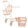 Roma Prams: Teddy Shopping Trolley - Beige & Bear, Push Cart, Removable Grocery Storage Basket, Swivel Wheels, Doll Accessory, Roleplay Toy, Kids 3+ view 1