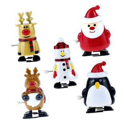 BESPORTBLE 5Pcs Santa Snowman Clockwork Walking Christmas Party Favors for Fun with and Engaging Movement