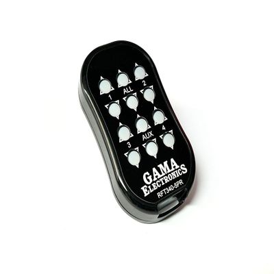Waterproof 12-Button Transmitter for use with GAMA Electronics RF340-5PR-ASL
