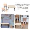Abaodam 1 Set Simulated Furniture Doll House Furniture Table Chairs Dining Chair Mini Furniture Models Mini Furniture Item Playhouse Furniture Miniature Chairs Tiny Furniture Wood view 4