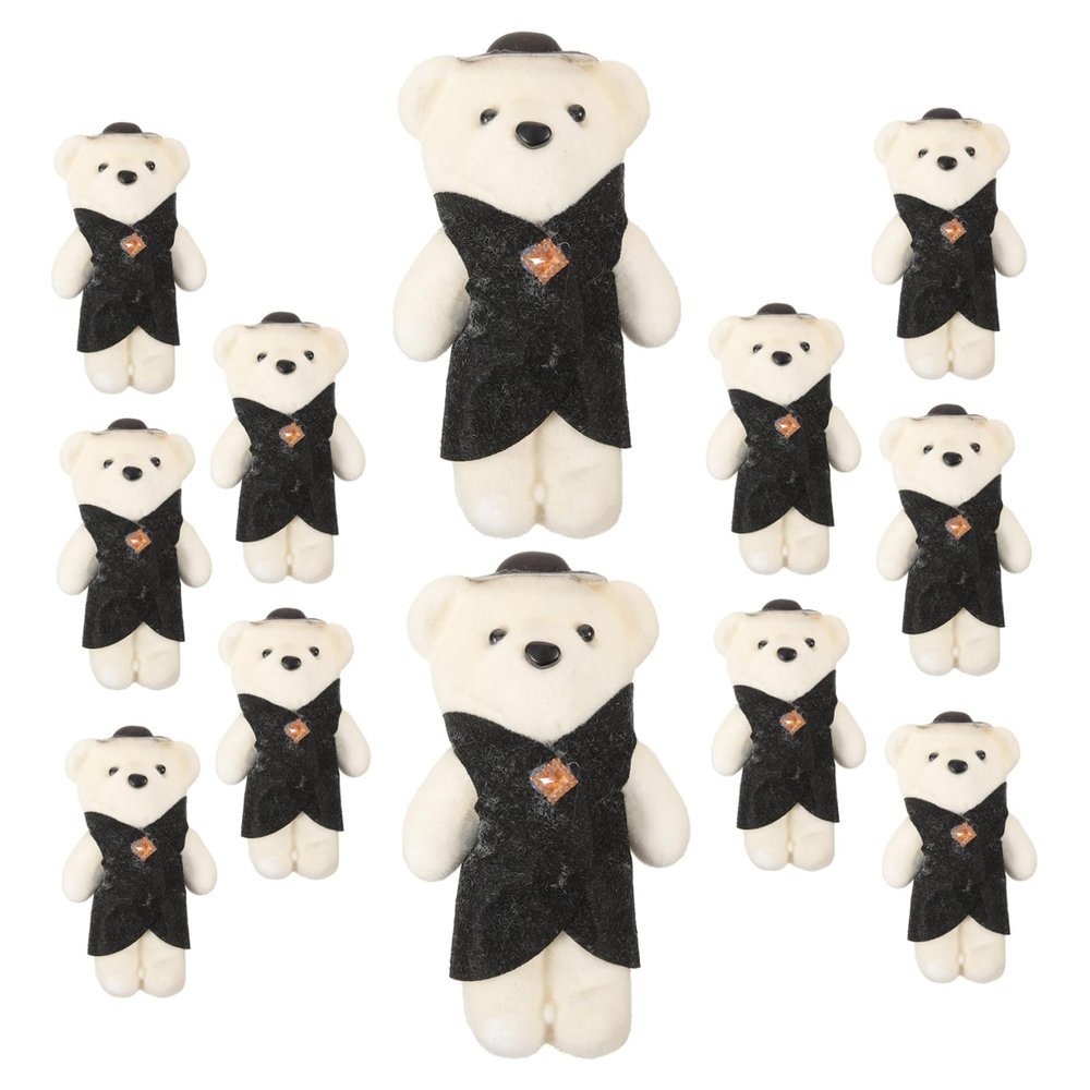 AKOOSY 10pcs Delicate Graduation Bear Stuffed Animal Bouquet Foam Bear Decorations for Celebration