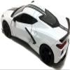 2020 C8 Stingray White with Gray Stripes 1/24 Diecast Model Car by Motormax 79360white view 4