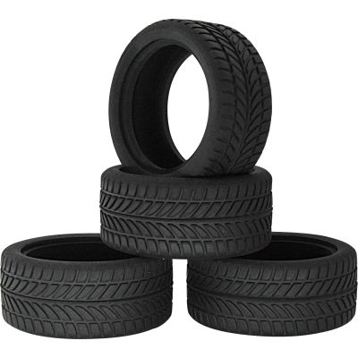 4 PCS Soft Rubber Tires with Foam Insert for 1/10 1/12 Trax-xas HSP HPI Tamiya TT02 Touring Drift Rally Car 65mm RC(4PCS Road F)