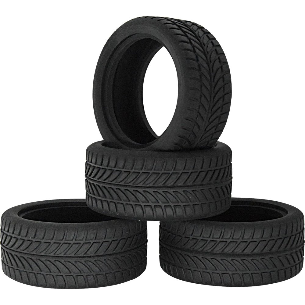 4 PCS Soft Rubber Tires with Foam Insert for 1/10 1/12 Trax-xas HSP HPI Tamiya TT02 Touring Drift Rally Car 65mm RC(4PCS Road F)
