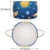 Large Collapsible Blanket Storage Basket for Gifts Empty, Universe Space Solar System Round Fabric Laundry Hamper Basket, Baby Dog Toy Bins with Handle, Closet Organizer for Living Room(C-859) view 3