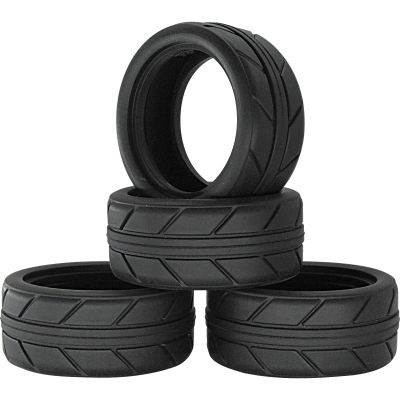 4 PCS Soft Rubber Tires with Foam Insert for 1/10 1/12 Trax-xas HSP HPI Tamiya TT02 Touring Drift Rally Car 65mm RC(4PCS Drift C)