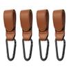4-Pack of Leather-Style Stroller Accessories, Stroller Hooks for Hanging Diaper Bags,Universal Hooks (Brown) view 1