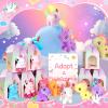 37 Pcs Adopt A Unicorn Party Favors Include 12 Mini Unicorns Stuffed Animals 12 Foldable Paper Boxes 12 Adoption Cards 1 Adoption Signs Mini Stuffed Animals Bulk for Adopt A Unicorn Animal Favors view 4