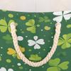 Large Collapsible Blanket Storage Basket for Gifts Empty, St. Patrick's Day Four Leaf Clover Round Fabric Laundry Hamper Basket, Baby Dog Toy Bins with Handle, Closet Organizer for Living Room(C-413) view 4