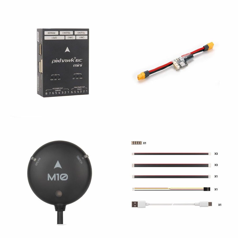 Pixhawk 6C Mini Flight Controller STM32H743 480MHz Autopilot, Dual IMU, MS5611, PX4 & ArduPilot Compatible Mini Drone Controller for UAV, VTOL, DIY RC (Model A + PM02 + M10)