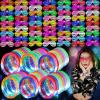 120 Pcs Glow in the Dark Party Supplies with Light up Glasses LED Bracelets 10 Neon Colors Glow Stick Bracelet Flashing Glasses for Kids Adult Rave Birthday Wedding Halloween Christmas Party Toys Favors view 1