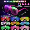 120 Pcs Glow in the Dark Party Supplies with Light up Glasses LED Bracelets 10 Neon Colors Glow Stick Bracelet Flashing Glasses for Kids Adult Rave Birthday Wedding Halloween Christmas Party Toys Favors view 2
