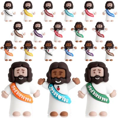 AMZFAVOR 25pcs Little Jesus Figures, Multicolor Mini Figurines in Bulk, Tiny Baby Jesus Rubber Toys to Hide and Seek for Valentine's Day Gifts, Easter Egg Hunts, Sunday School Supplies, Kids & Adults