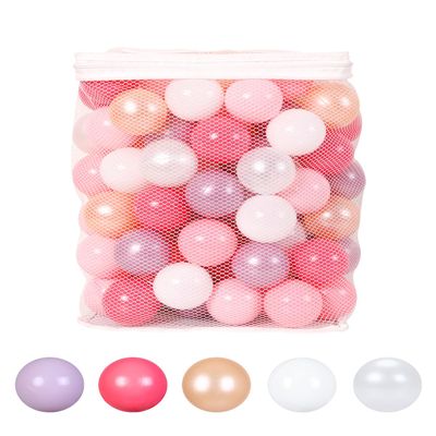 GOGOSO Ball Pit Balls for Toddlers Dogs Baby, 2.2 Inch Pastel Play Ball Toys Kid Ballpit, Bounse House, Birthday, Tent, Party,100 pcs, Pink Gold
