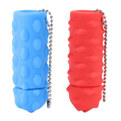 2pcs Spiky Pain Fidget Keychains, Portable Hard Spiky Sensory Stim Toys for Stress Lowering & Focus Adults Novelty Gifts Fidget Keychain for Home Office Travel(Blue, Red)