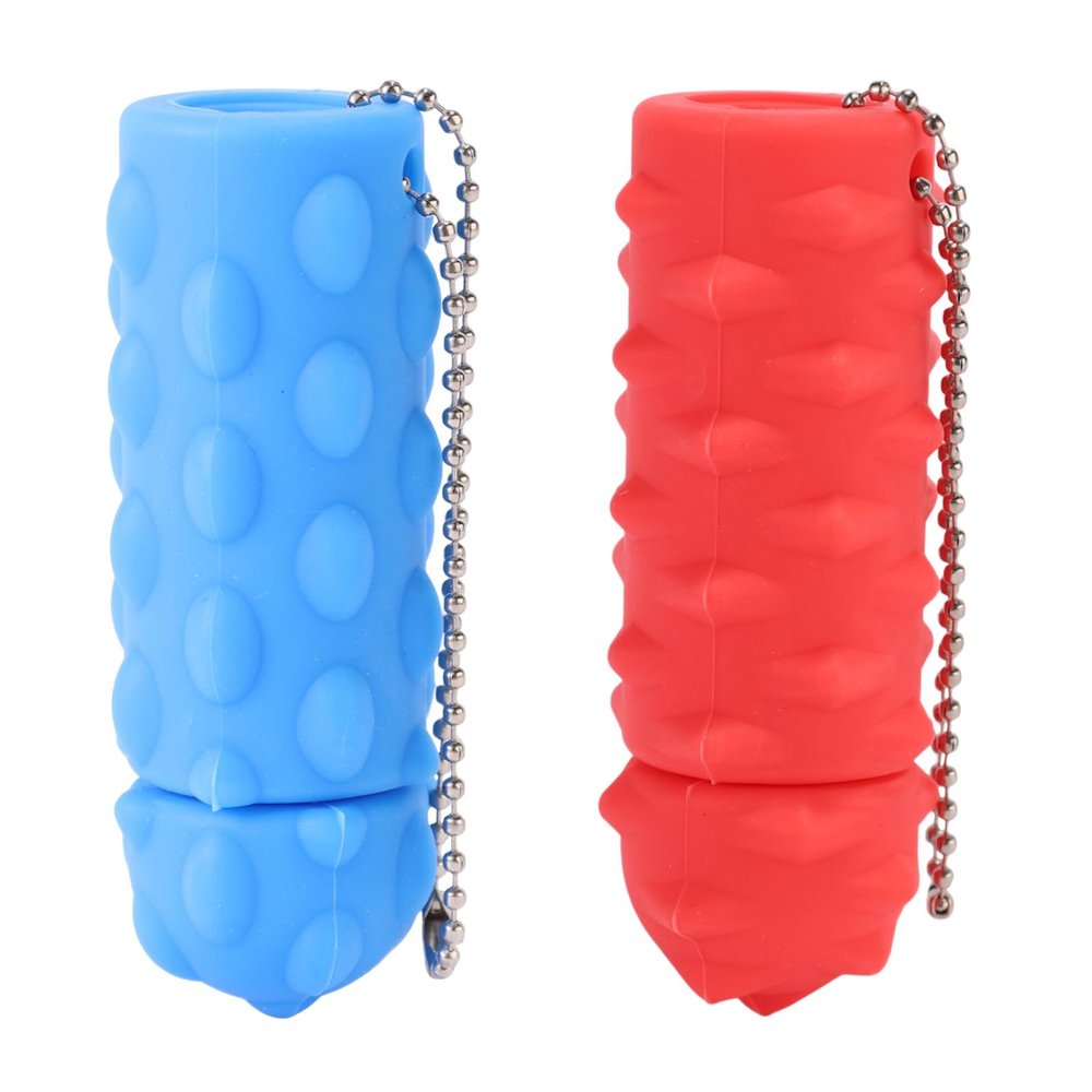 2pcs Spiky Pain Fidget Keychains, Portable Hard Spiky Sensory Stim Toys for Stress Lowering & Focus Adults Novelty Gifts Fidget Keychain for Home Office Travel(Blue, Red)