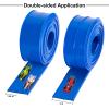 15 Ft Flexible Race Car Track for Kids, Double-Sided Racetrack for 1:64 Diecast Cars Toys, Rolls Up Portable Race Tracks with 4 Car & Suction Cups, Birthday Gifts for Boys Girls Ages 3-5 5-7, Blue view 4