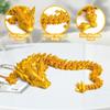Flavery 3D Printed Dragon - 24 inch Large Pearly Sheen Articulated Dragon Fidget Toy, 3D Printed Gift for Birthday, Figurine Decor(Gold) view 3