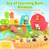 Farm Animals Color Dough Toys for Kids Ages 2-4-8, Big Red Barn Farm Playset with Animal Figures Clay Dough Modeling Tools, Art Crafts Toddler Learning Toy, Ideal Christmas Birthday Gifts view 3