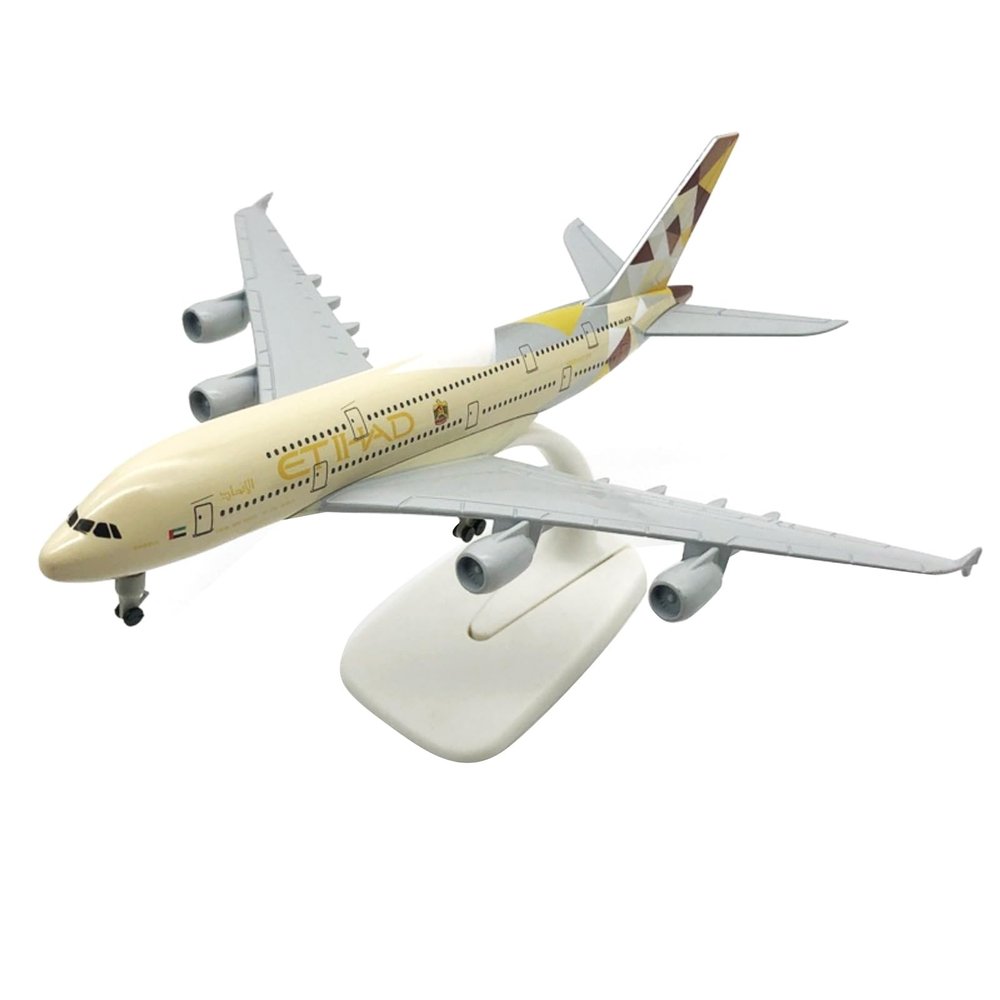 DBEIXIWEI 1:300 Scale Etihad Airlines A380 Finished Alloy Model Die-cast Airplane Airshow Model Mini Aircraft Aviation Miniature