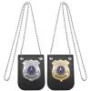2 PCS Police Badge Pretend Play Toys Set with Chain and Belt Clip for Kids Dress Up Game, Detective Role Play view 1