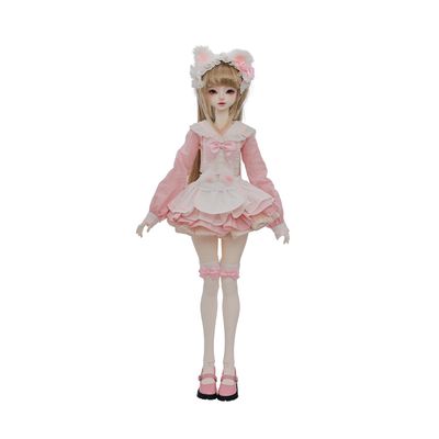 1/4 Liano Fullset D Bjd Doll Meow Maid Style Resin Toy for 15+ Years Old (Pink)
