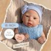 Abenduot 18inch Full Body Soft Solid Silicone Baby Dolls Can Open Mouth Lifelike Painted Newborn Girl Doll Anatomically Correct view 2