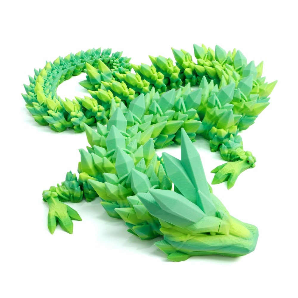 Flavery 3D Printed Dragon - 24 inch Large Pearly Sheen Articulated Dragon Fidget Toy, 3D Printed Gift for Birthday, Figurine Decor(Summer Rainbow)