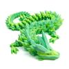 Flavery 3D Printed Dragon - 24 inch Large Pearly Sheen Articulated Dragon Fidget Toy, 3D Printed Gift for Birthday, Figurine Decor(Summer Rainbow) view 1