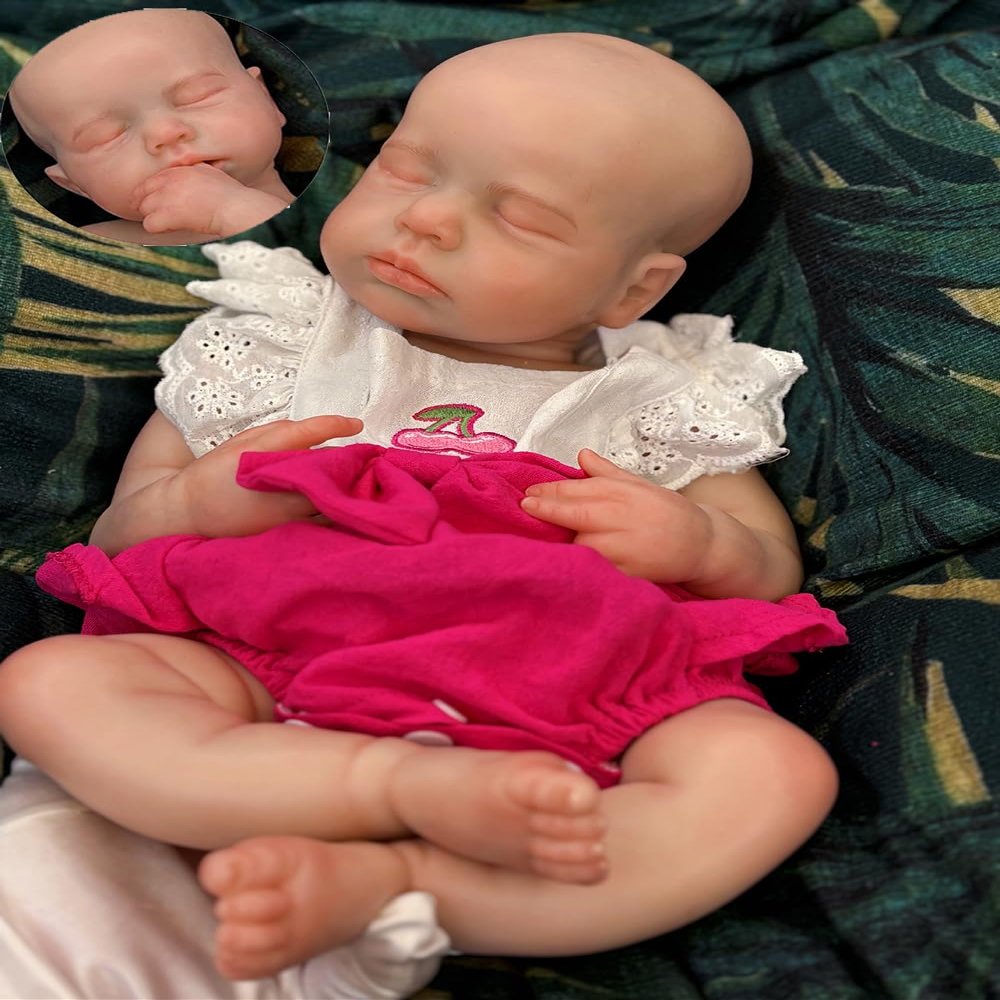Abenduot 18inch/45cm Loulou Can Open Mouth Realistic Silicone Baby Dolls Full Body Anatomically Correct Newborn Girl Dolls