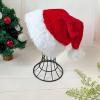 Amidaky Personalized Christmas Santa Hat Custom Name Adults & Kids, Red Plush Xmas Hat with White Fur Trim, Soft Warm Holiday Party Hat for Family Matching view 1