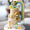 10-Piece Bear Birthday Cake Decoration Set  PVC Bear, Giraffe, Bunny, Duck, Rainbow, Train, Cloud, Star & Heart Cake Toppers  Cute and Whimsical Cake Decorations for Party, Reusable and Washable view 2