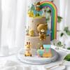 10-Piece Bear Birthday Cake Decoration Set  PVC Bear, Giraffe, Bunny, Duck, Rainbow, Train, Cloud, Star & Heart Cake Toppers  Cute and Whimsical Cake Decorations for Party, Reusable and Washable view 3