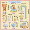 10-Piece Bear Birthday Cake Decoration Set  PVC Bear, Giraffe, Bunny, Duck, Rainbow, Train, Cloud, Star & Heart Cake Toppers  Cute and Whimsical Cake Decorations for Party, Reusable and Washable view 4