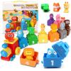 CORPER TOYS 10 in 1 Digital Train Montessori Toys with Stackable Animal Finger Puppets, Surprise Blind Boxes Counting & Stacking Learning Toys for Toddlers Gift view 1