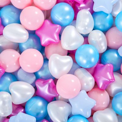 Heopeis Ball Pit Balls Stars and Hearts 100 200 500 1000 Plastic Balls for Toddlers Phthalate Free BPA Free Crush Proof Balls in Reusable Play Toys for Kids with Storage Bag Indoor Outdoor